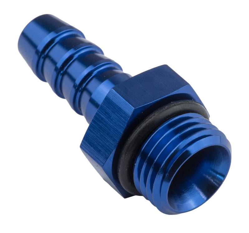 Proflow Fitting adaptor AN 4 Male Hose End To 3/8in. Barb, Blue