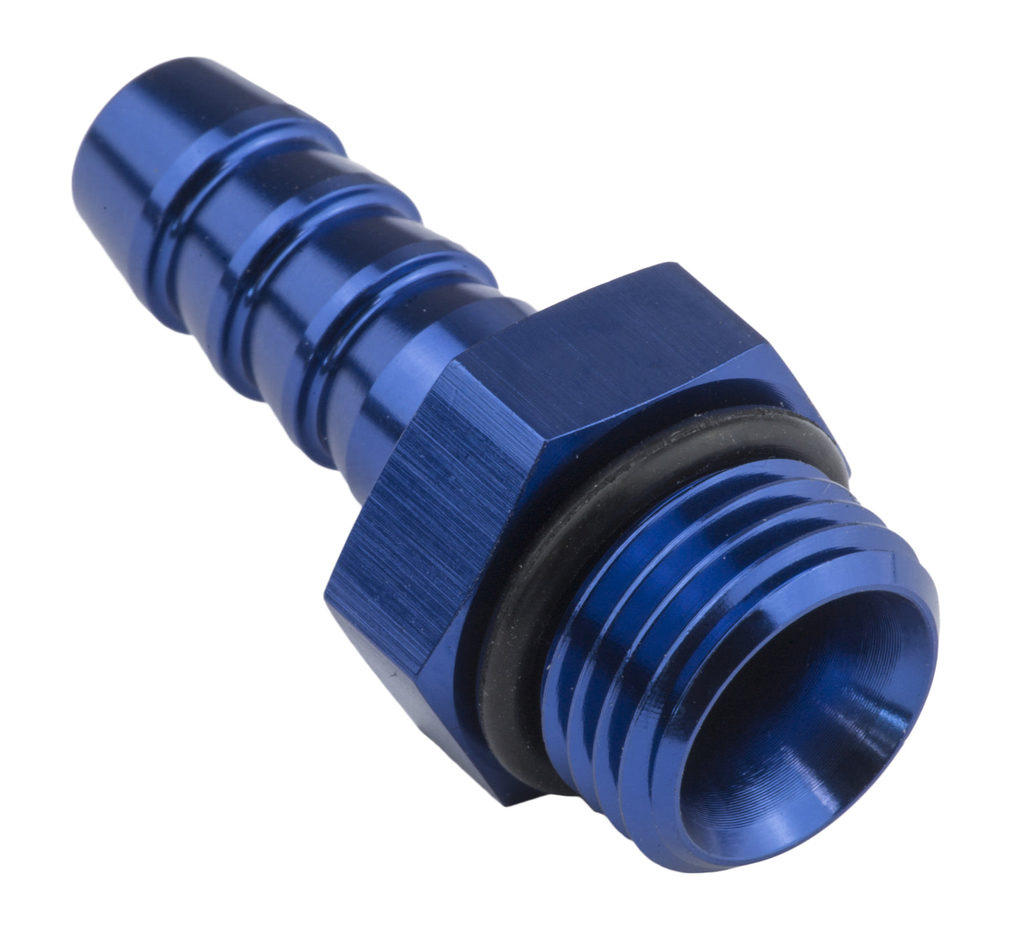 Proflow Fitting adaptor AN 10 Male Hose End To 5/8in. Barb, Blue