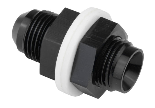 Proflow Fitting, Fuel Cell Male bulkhead -06AN, Black