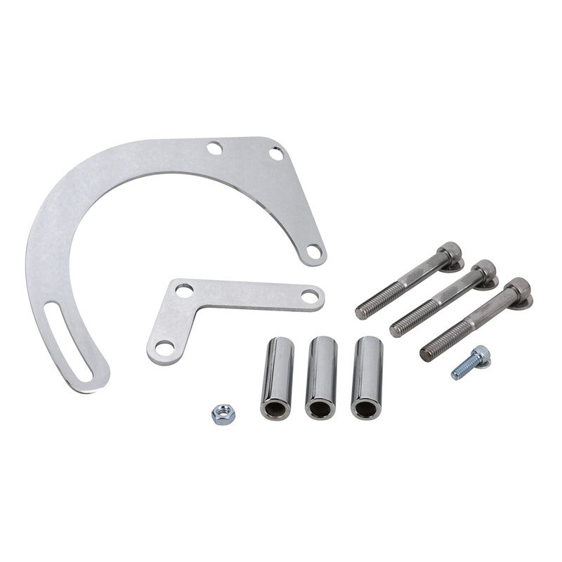 Proflow Alternator Bracket Kit, For Chevrolet Small Block, Low Mount, Short Water Pump, Steel, Chrome