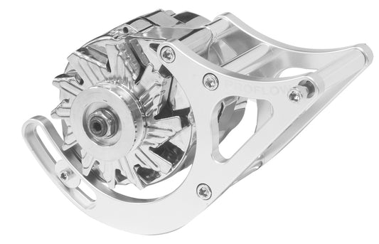 Proflow Alternator Bracket Kit, Aluminium For Holden V8 Drivers Side Mid Mount V8, Silver