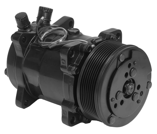 Proflow Air Conditioning Compressor, Sanden 508, Aluminium, Black, Serpentine Pulley, Each