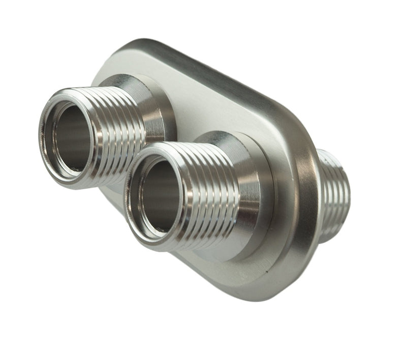 Proflow Firewall Bulkhead Aluminium 2 Port #10, #10 Inline, Polished