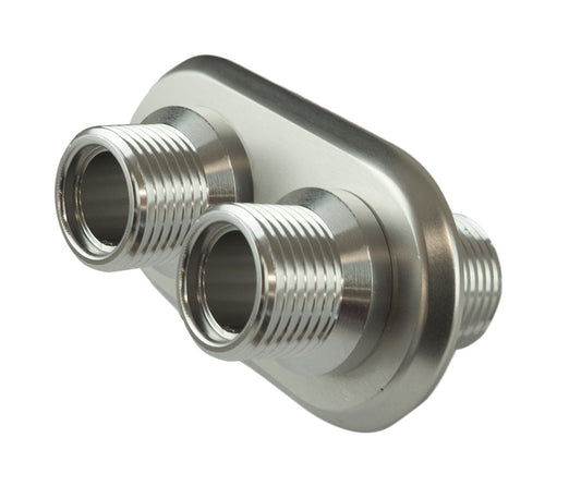 Proflow Firewall Bulkhead Aluminium 2 Port #10, #10 Inline, Polished