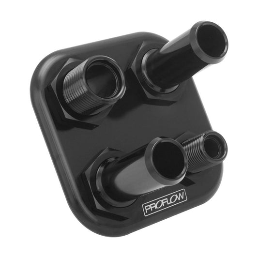 Proflow Firewall Bulkhead Aluminium 4 Port #6, #10 Inline, Black