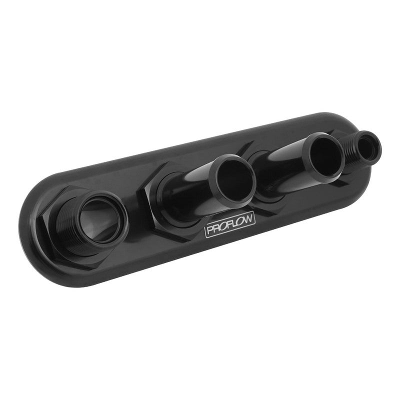 Proflow Firewall Bulkhead Aluminium 4 Port #10, #10 Inline, Black