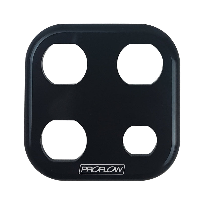 Proflow Bulkhead Aluminium Plates 4 Port Square, Black