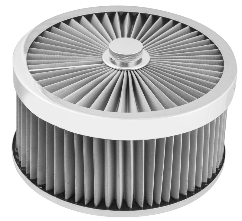 Proflow Air Filter Assembly Flow Top Round Stainless Steel 9in. x 5in. Suit 5-1/8in. Flat Base