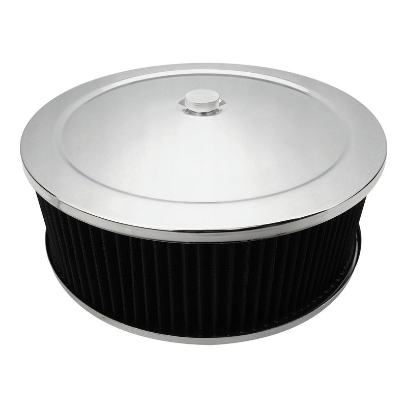 Proflow Air Filter Assembly Round 14in. x 4in., Chrome, Recessed Base, Each