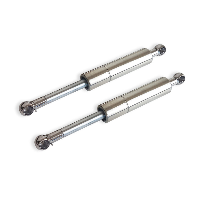 Proflow Replacement Gas Strut, Pair Hood Hinges,  Billet Aluminium, Polished, Stainless Struts,