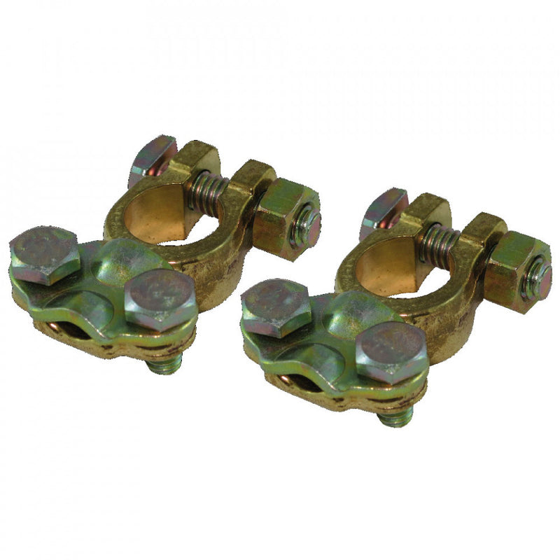 Proflow Battery Terminals, Top-Mount, Brass, Pair