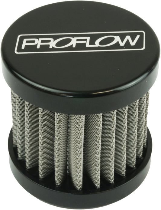 Proflow Oil Breather Filter Billet -12AN, Valve Cover, Black