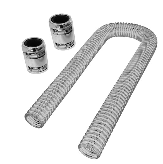 Proflow Radiator Hose Flexible, Stainless Steel Chrome Kit, . 48in. Length