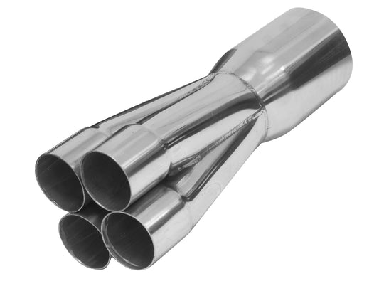 Proflow Exhaust Collector, Merge, 304 Stainless Steel, Slip On, 12in. x 1-3/4in. Primary To 3-1/2in.