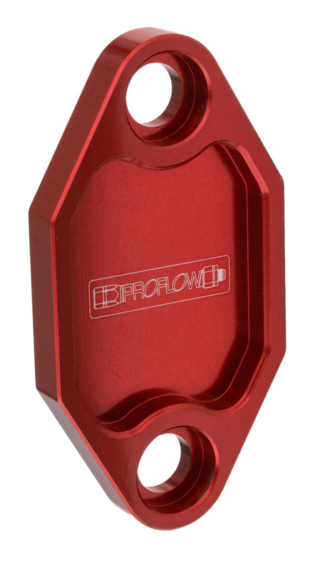 Proflow Fuel Pump Block-Off Plate, Aluminium, Red Anodised, For Holden 253 308, Each