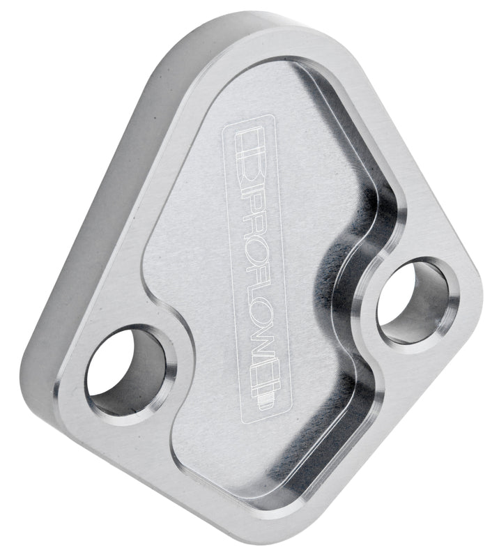 Proflow Fuel Pump Block-Off Plate, Aluminium, Silver Anodised, BB Chev, For Ford Windsor, Each