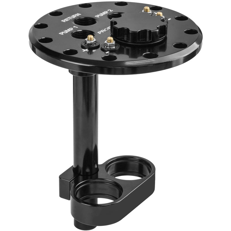 Proflow Dual Fuel Pump Hanger, Mounts 39mm Fuel Pumps, 120.5mm PCD, Billet Aluminium, Black Anodised