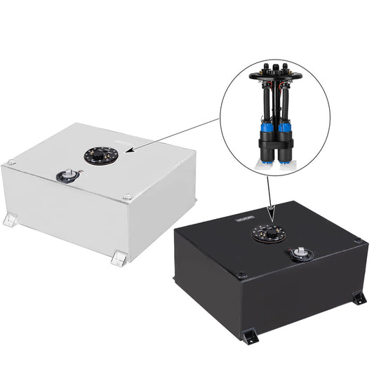 Proflow Fuel Cell, EFI Baffled Tank Kit, 15G (57L), Aluminium, Black 510 x 460 x 260mm, In tank Fuel Pump Module & 2x 340LPH Pumps