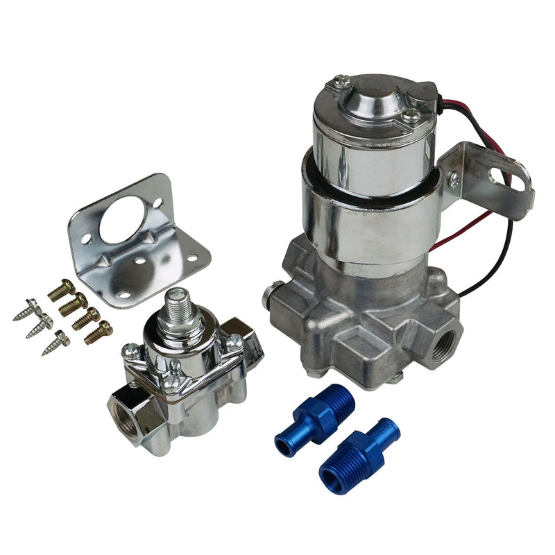 Proflow Fuel Pump, Electric, Rotor, Vane, Blue 110GPH, Cast Aluminium, 3/8 in. NPT, 14 PSI, With Regulator, Universal, Kit