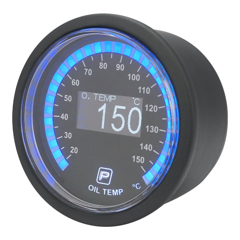 Proflow Pro Series Digital, Electrical Oil Temperature Gauge, 52mm, 20-150°C, w/Sensor, LED Backlight