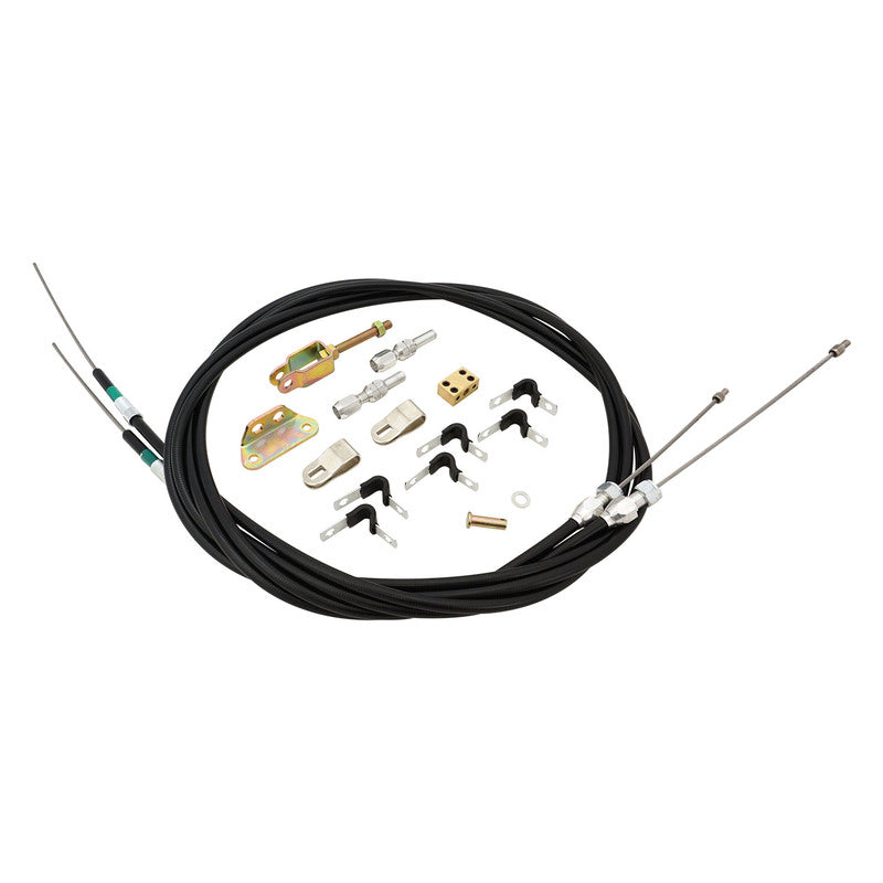 Proflow Universal Hand Brake Cable Kit With Mounts, Wilwood Style, Disc Or Drum, Cut To Length,  96 inch length, Kit