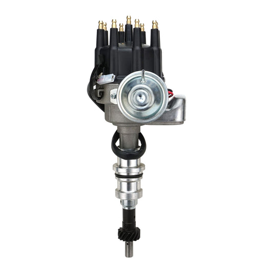 Proflow Distributor, HEI Street Series, Vacuum Advance, Bosch Style Black Cap, SB For Ford 289, 302 Windsor