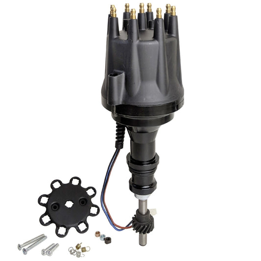 Proflow Distributor, SB Ford 289-302 Windsor, Pro Series Magnetic Pickup, Mechanical Advance, Black Cap, Each