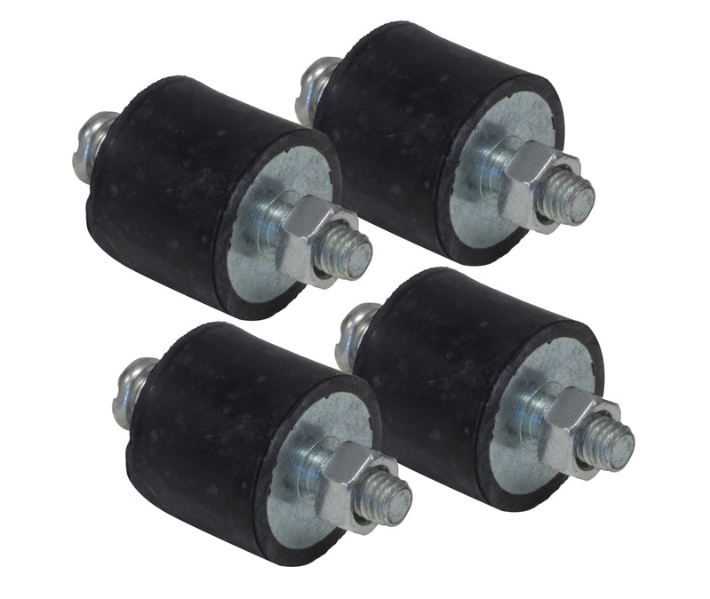 Proflow Anti-Vibration Mounts, Rubber, Black, #10-32 Threads, Set of 4