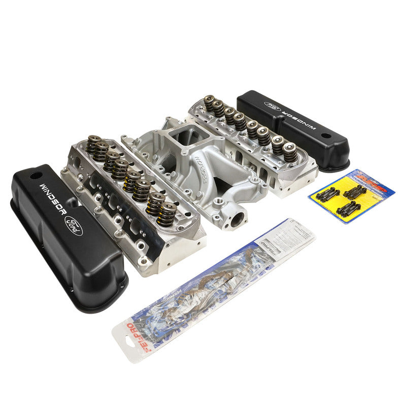 Proflow Cylinder Head SuperMax 210 & Intake Kit,  Manifold, Max Jr, Single Plane, Aluminium, Natural, Square Bore, SB For Ford, 289, 302W