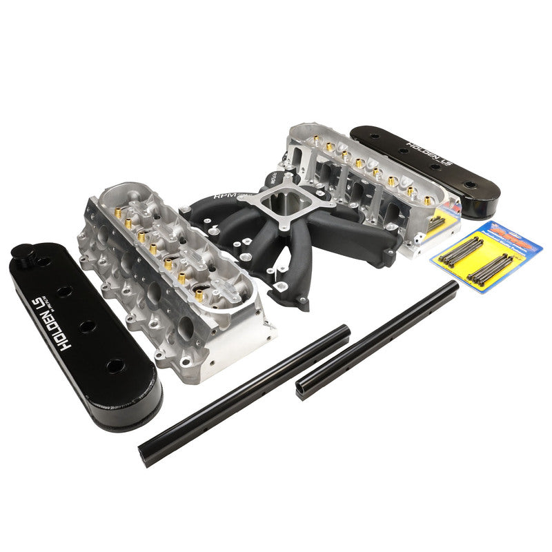 Proflow Cylinder Head Holden Chevrolet LS3, L98 Heads Bare SuperMax 276 CNC & Intake Kit, Manifold, RPM AirMax EFI Single Plane Black Aluminium,  Kit