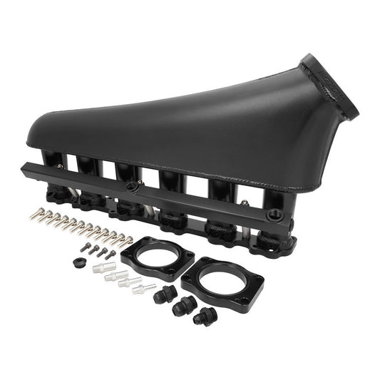 Proflow Intake Manifold Kit V2, For Ford Falcon XR6 BA/BF/FG Barra, Fabricated Aluminium, Black, 80mm Bore