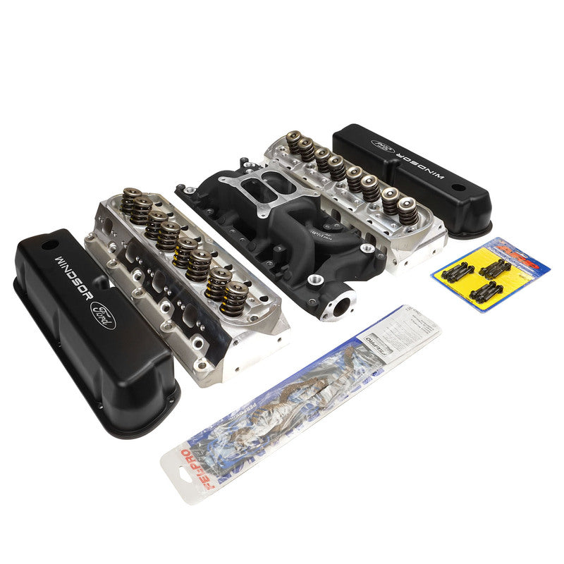 Proflow Cylinder Head AirMax 185 & Intake Kit,  Manifold, AirMax, Dual Plane, Aluminium, Black, Square Bore, For Ford, 289/302, Each