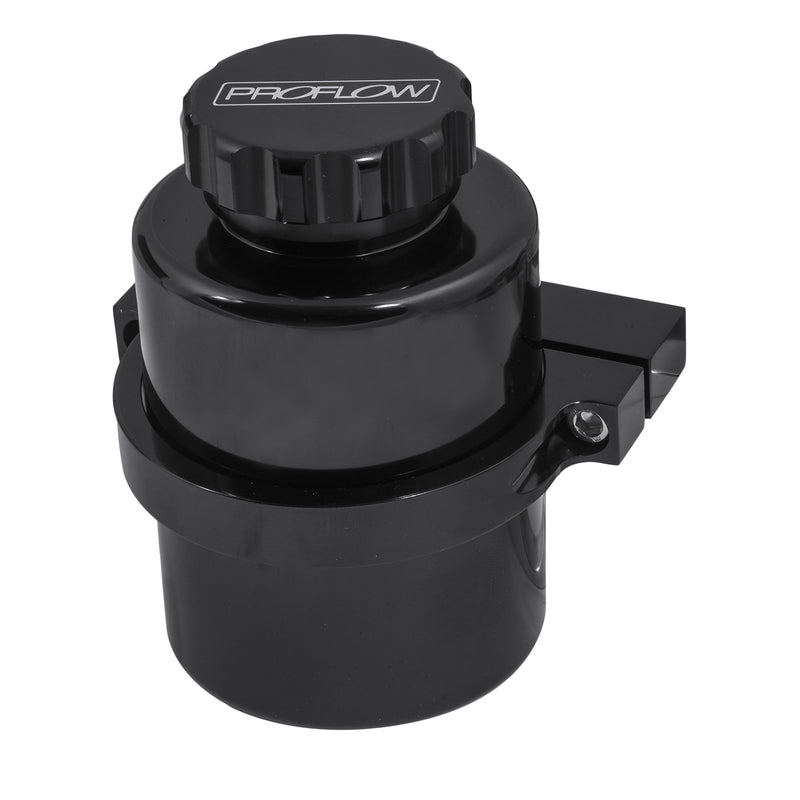 Proflow Master Cylinder Reservoir, Remote or Direct Mount, 130mm Height, 80mm Dia, Billet Aluminium, Black