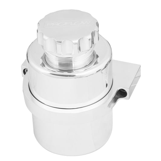 Proflow Master Cylinder Reservoir, Remote or Direct Mount, 130mm Height, 80mm Dia, Billet Aluminium, Polished