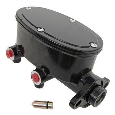 Proflow Master Cylinder, Aluminum, Black Powdercoat, 1.000 in. Bore, Dual Bowl, Front Disc/Rear Drum