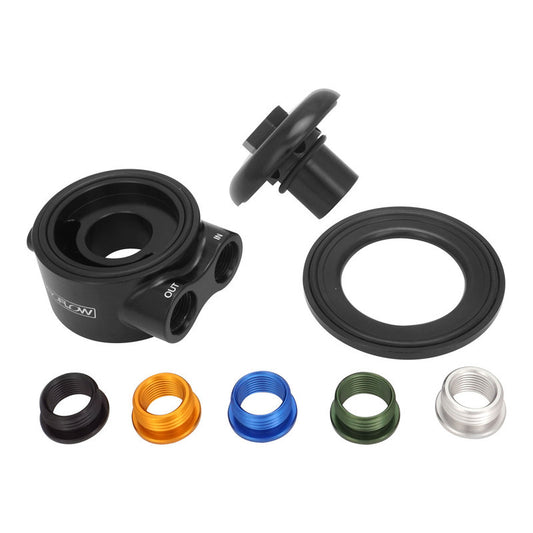 Proflow Oil Filter Bypass Adaptor, Spin-On 90 Deg, -08AN ORB, Black Anodized Universal,