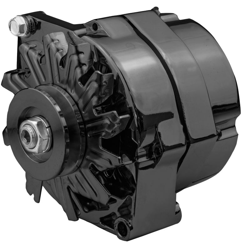 Proflow Alternator Power Spark, 100 Amp 1-Wire, Internal Regulator, Black Powder coat, V-Belt, Chev, For Holden, Commodore, Torana, Each