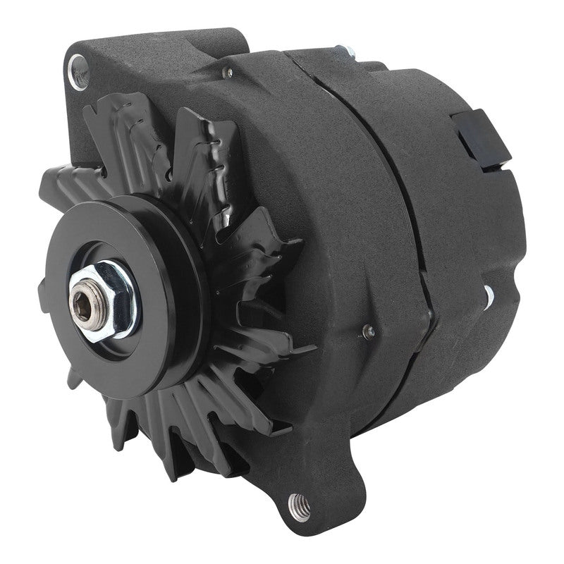 Proflow Alternator Power Spark, 140 Amp 1-Wire, Internal Regulator, Black Wrinkle, V-Belt, For Ford, Falcon, Each