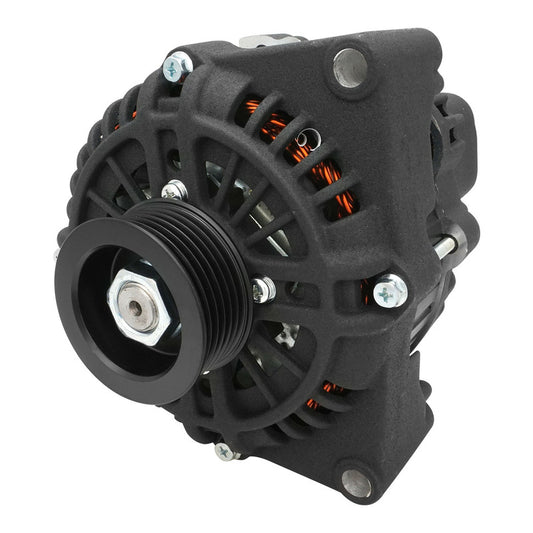 Proflow Alternator Power Spark, 140 Amp, For Holden Commodore LS VT, VX, VY, Internal Regulator, Black Wrinkle, Serpentine Pulley, Each