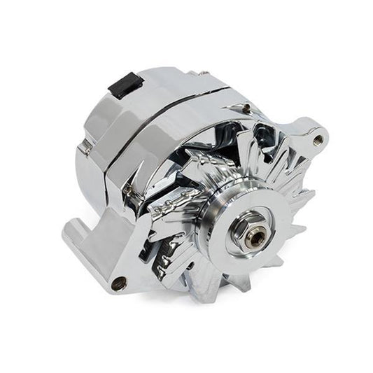 Proflow Alternator Power Spark, 100 Amp, 1G External Regulator, Chrome, V-Belt, For Ford, Falcon, Each