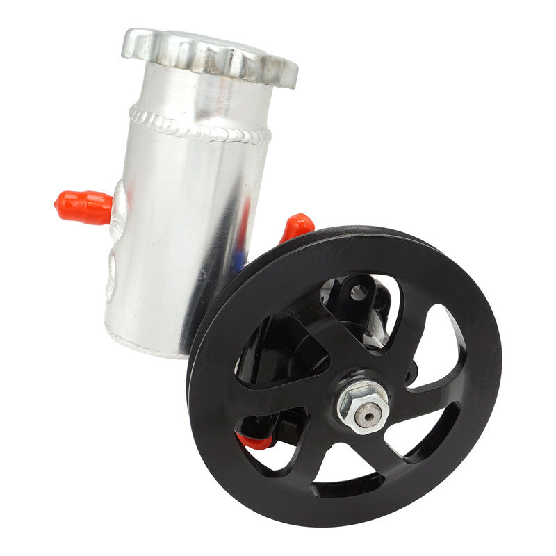 Proflow Power Steering Pump, Cast Iron Power Steering Pump With Mounted Aluminium Tank, 6" Aluminium Serpentine Belt Pulley, Each