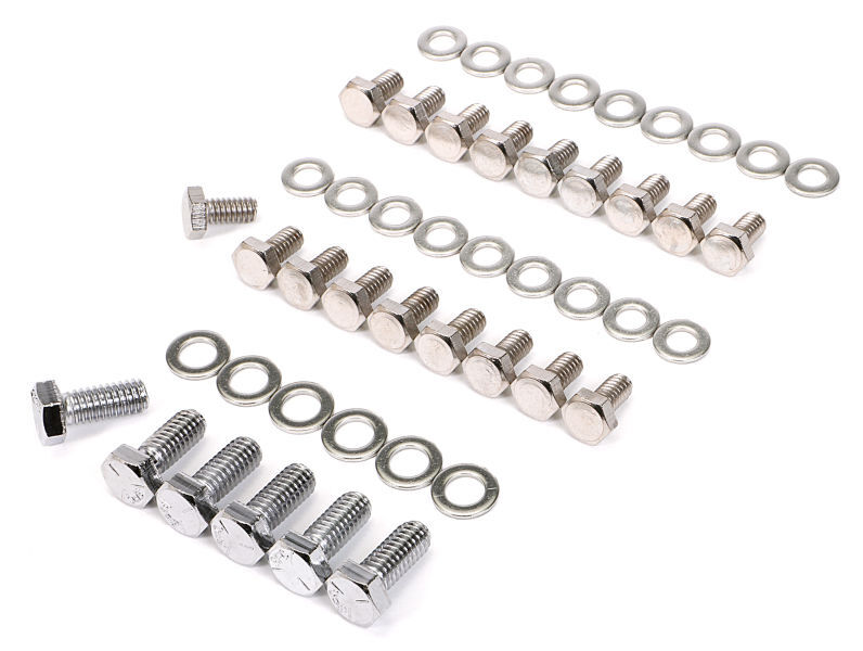 Proflow Oil Pan Bolt Kit Stainless Steel SB Ford 289, 302 351, Windsor & Cleveland, 24 Piece Set