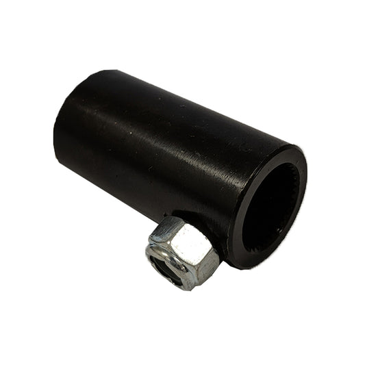 Proflow Steering Shaft Coupler Steel, 3/4in. -48 Spline To 3/4in. Round 2in. Overall Length Non Flex