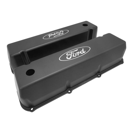 Proflow Valve Covers, Tall Cast Aluminium, Black, For Ford Logo, 429-460 Big Block For Ford, Pair