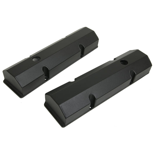 Proflow Valve Covers, Tall, Fabricated Aluminum, Black Powder Coated, For Chevrolet, Small Block, Pair