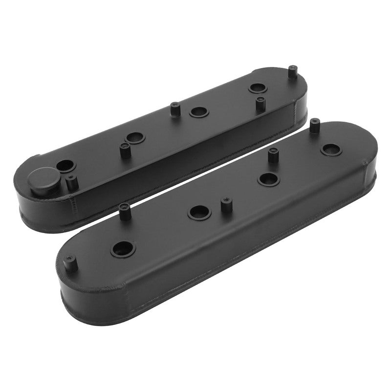 Proflow Valve Covers, For GM LS, Fabricated Aluminium, w/Oil Cap, Black Wrinkle, 65mm Tall, Pair