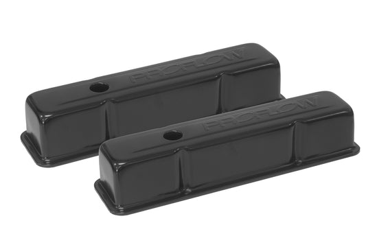 Proflow Valve Covers, Steel Black Tall, Chev Small Block, Pair