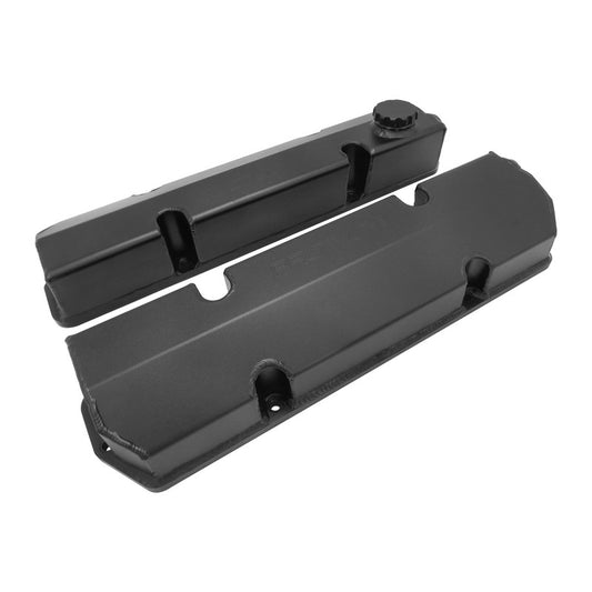 Proflow Valve Covers, Fabricated Aluminium, Billet Base, For Holden V8 Late, VN-VT, 304/308, Black