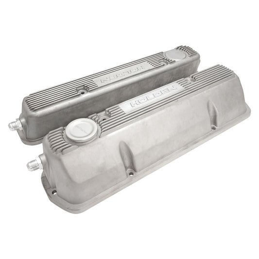 Proflow Aluminium Valve Covers, For Holden Commodore V8, VN-VT, Performance Style, Cast Aluminium, Natural, Set