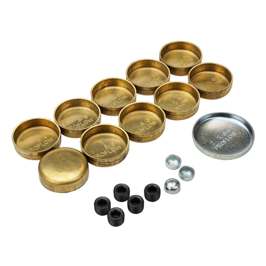 Proflow Freeze Welsh plugs, Brass, For Chevrolet, Small Block, 400, Kit